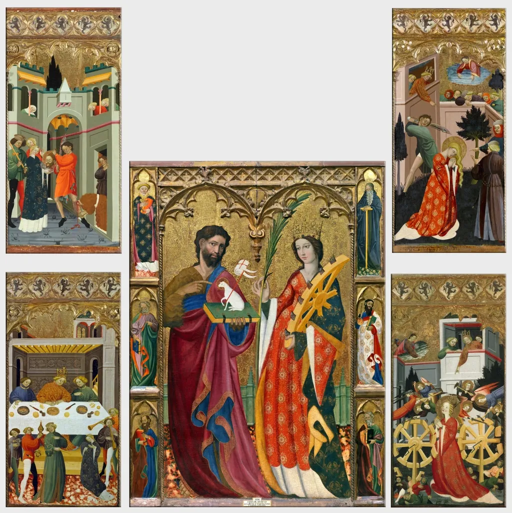 Saint John the Baptist and Saint Catherine Altar Piece, by Juan de Sevilla, unspecified, 1410