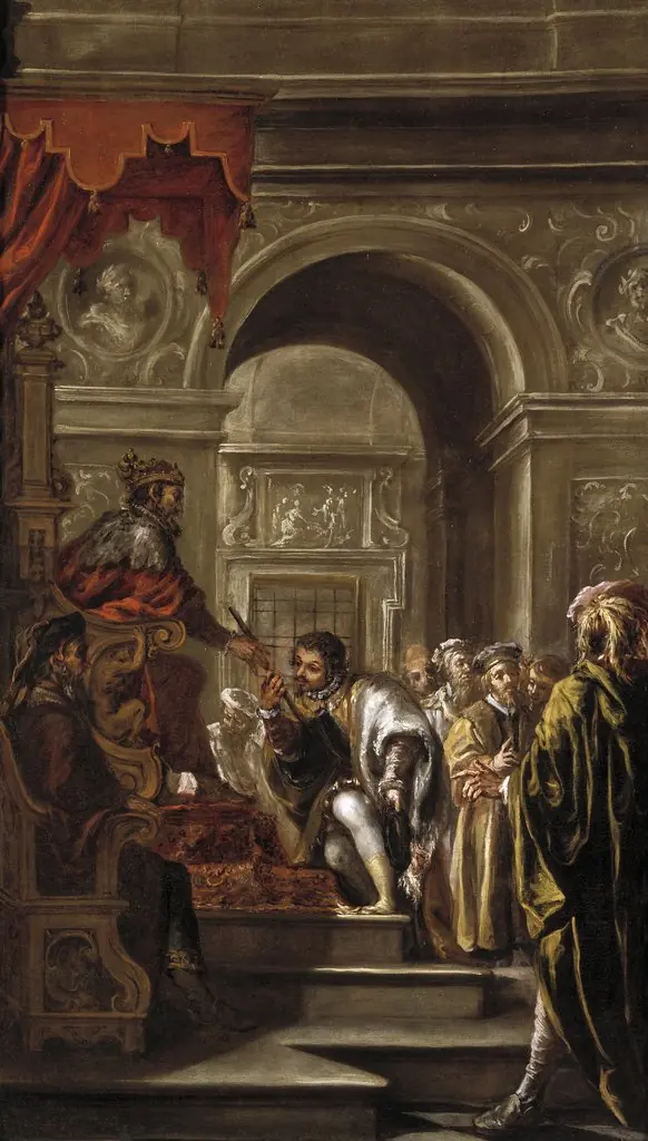 Saint Ambrose appointed Governor of Liguria and Emilia, by Juan de Valdés Leal