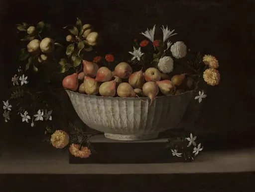 Flowers and Fruit in a Chinese Bowl, by Juan de Zurbarán