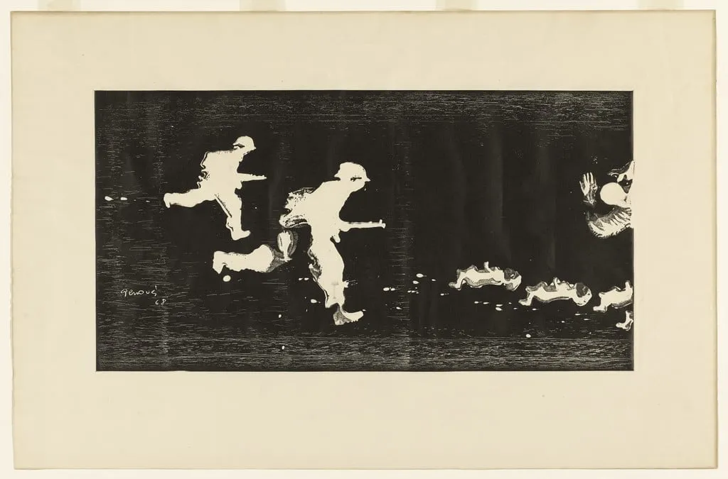 Untitled, by Juan Genovés, ink, 1968