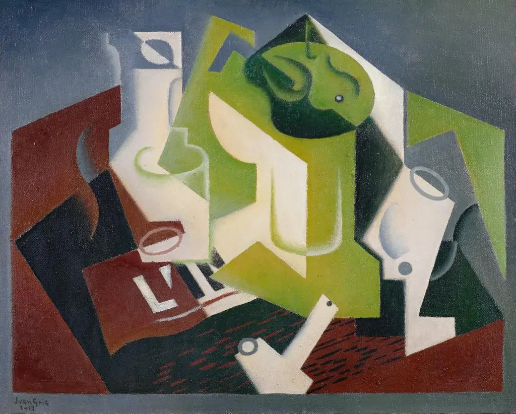 Fruit Dish and Pipe, by Juan Gris