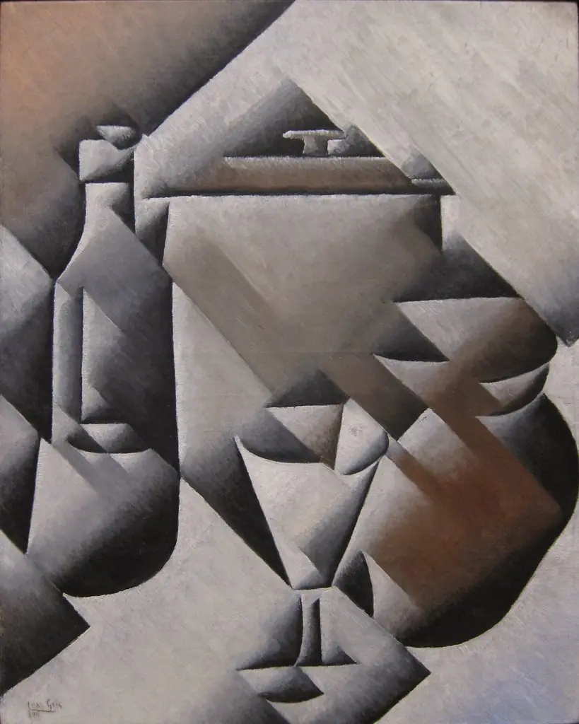 Jar, Bottle and Glass, by Juan Gris