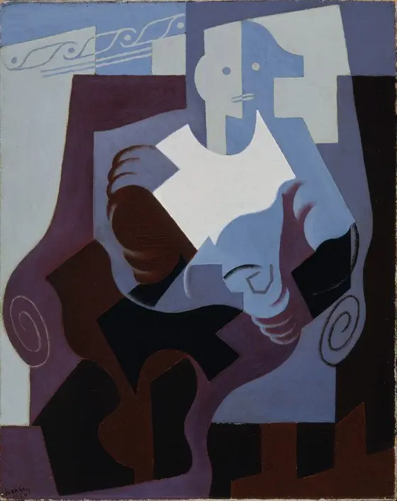 Seated Harlequin, by Juan Gris