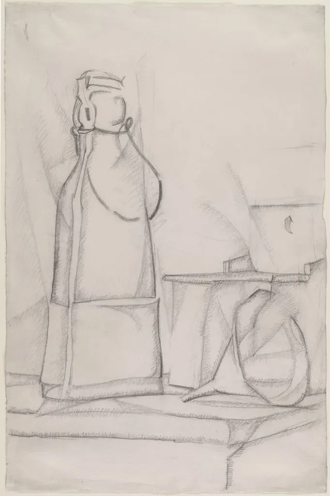 Untitled, by Juan Gris, charcoal, 1911