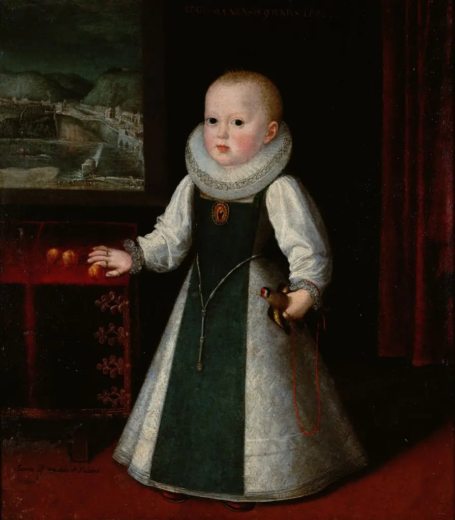 Infantin Anna (1601-1666), Königin von Frankreich, Bildnis in ganzer Figur im Alter von neun Monaten, by Juan Pantoja de la Cruz