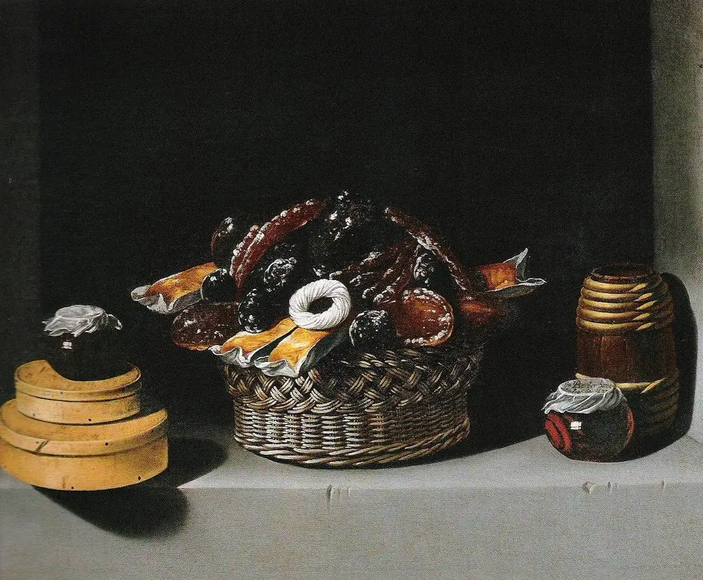 Still-Life with a Basket and Sweetmeats, by Juan van der Hamen