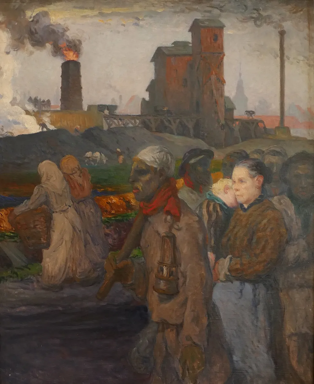 The Miners, by Jules Besson, oil, 1915