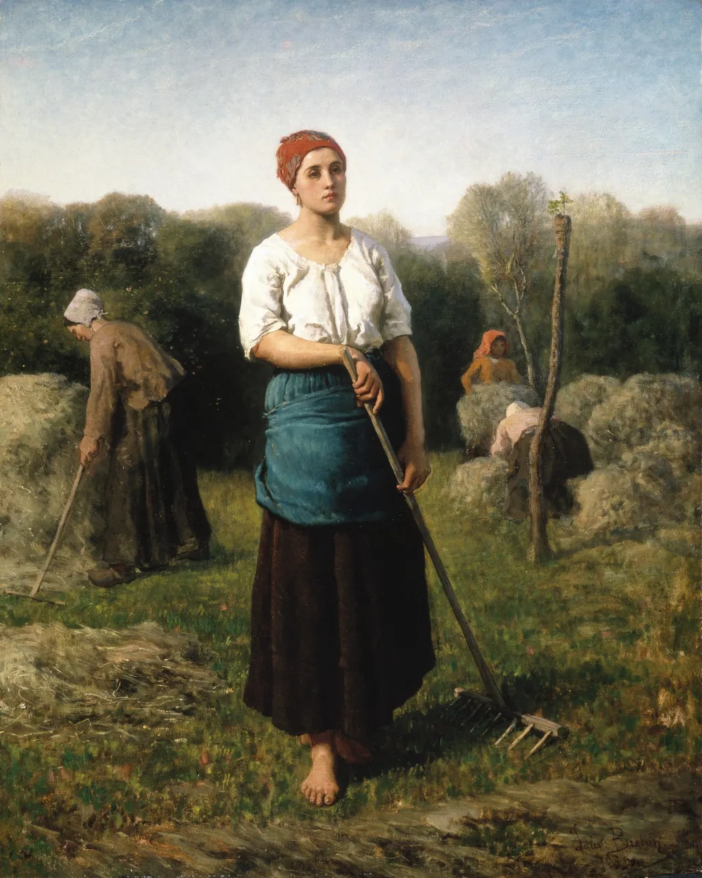 A Girl with a Rake, by Jules Breton, oil, 1859