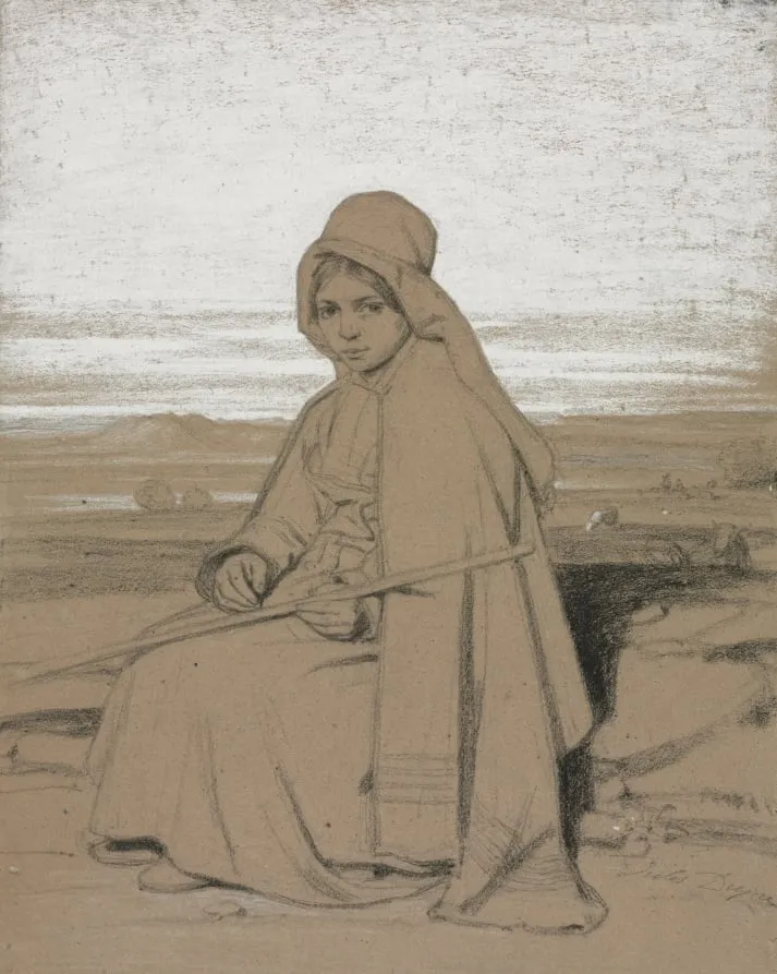 A Seated Shepherdess, by Jules Dupré, 1836