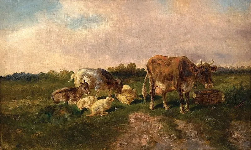 At Pasture, by Jules Dupré, oil, 1860