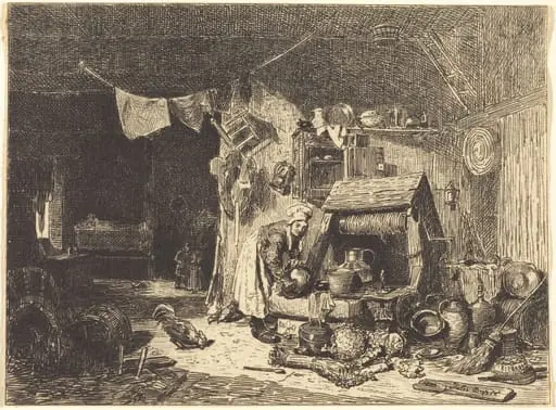 Interior of a Farmhouse, by Jules Dupré
