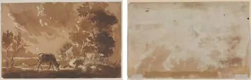 Landscape with Cattle (recto) Cattle (verso), by Jules Dupré