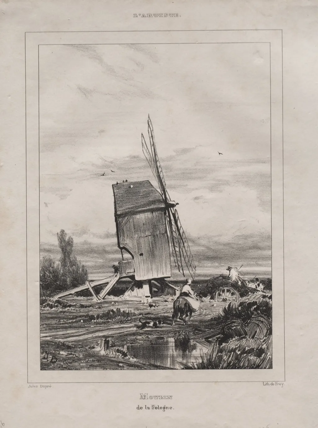 Mill in the Sologne, France, by Jules Dupré, 1835