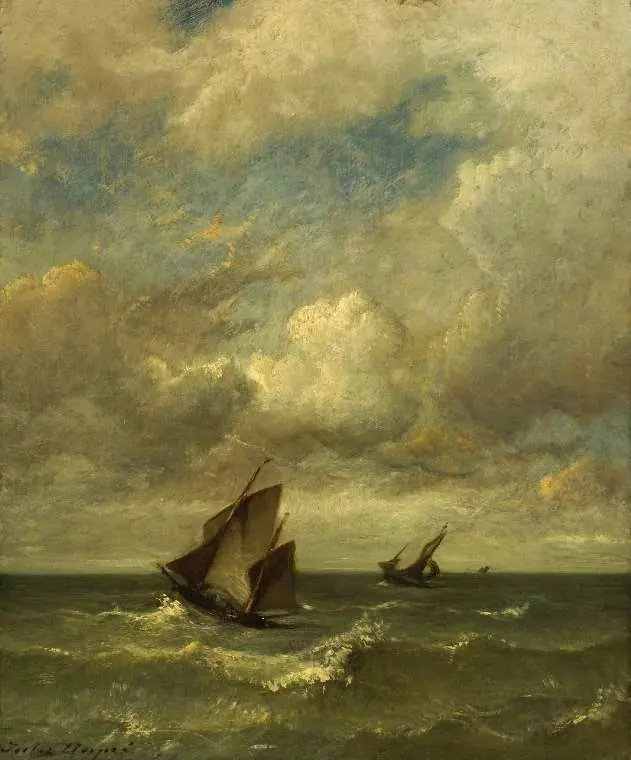 Shipping in a breeze, by Jules Dupré