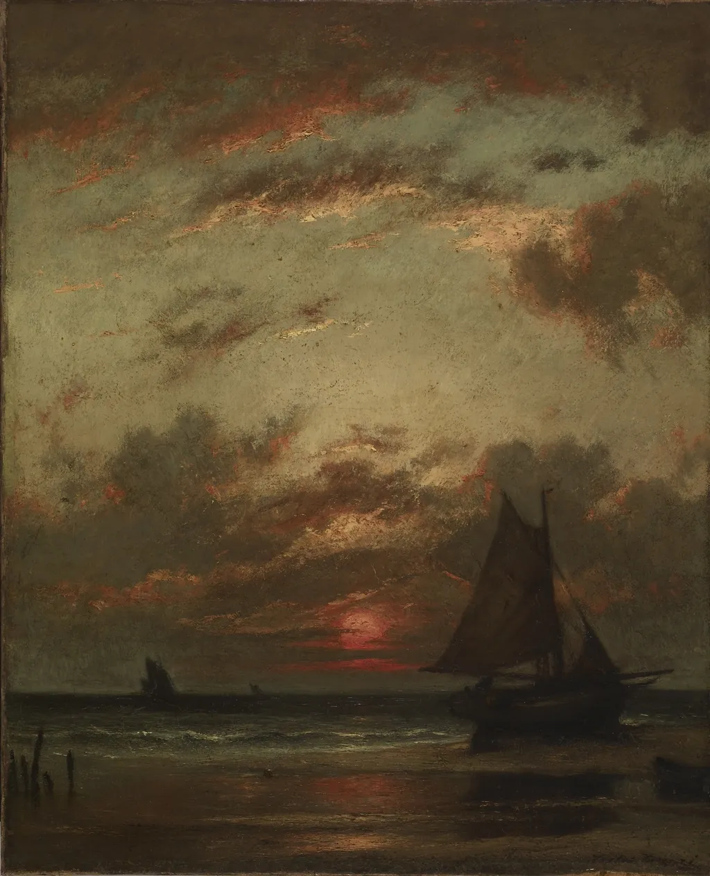Sunset on the Coast, by Jules Dupré, oil, 1870