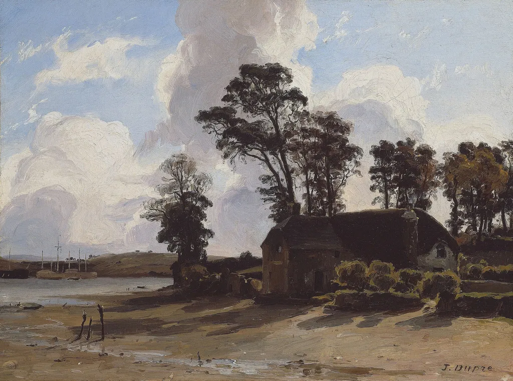 The Estuary Farm, by Jules Dupré, oil, 1830