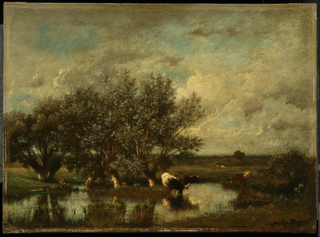 Watering Place, by Jules Dupré, oil, 1860