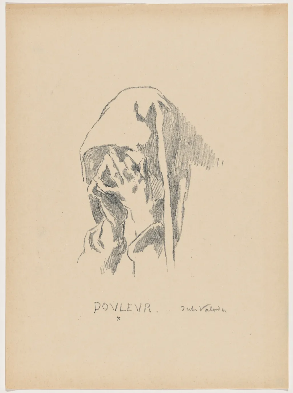 Douleur (Sorrow), by Jules Emmanuel Valadon, ink, 1895