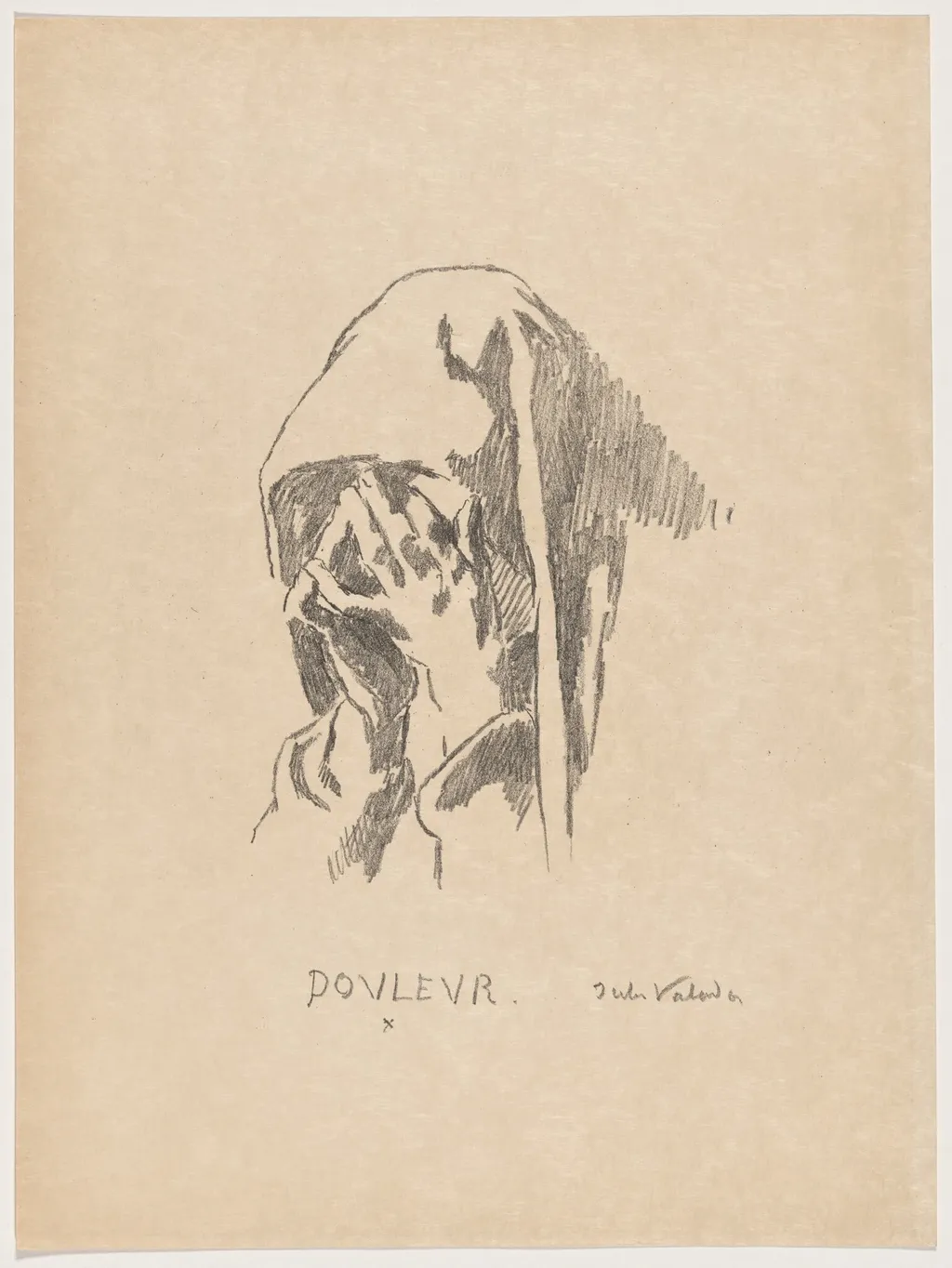 Douleur (Sorrow), by Jules Emmanuel Valadon, ink, 1895