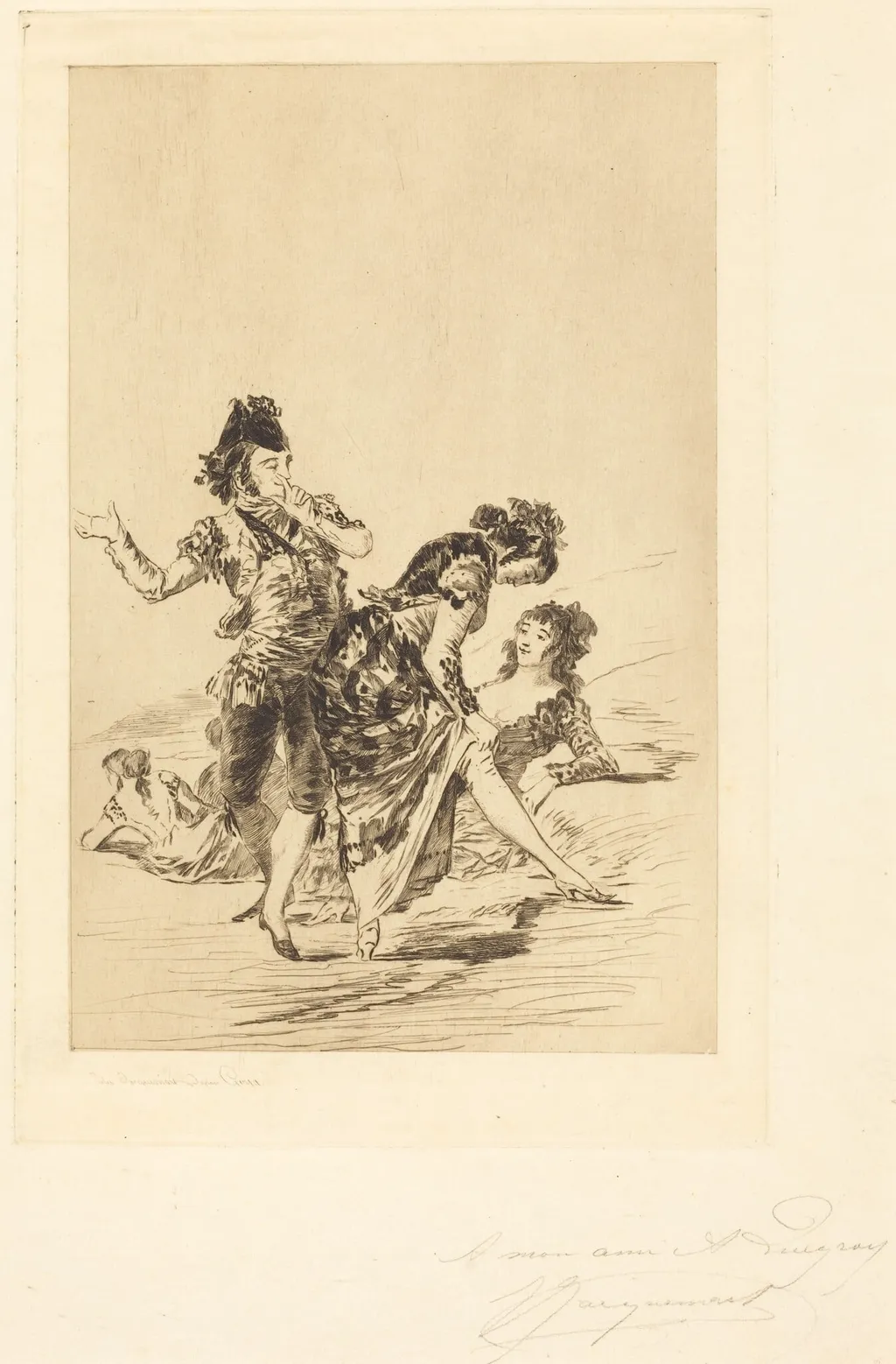 Spanish Scene (Scène espagnole), by Jules-Ferdinand Jacquemart, ink, 1863
