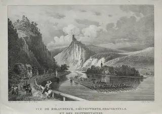 View of Rolandseck, Nonnenwerth, Drachenfels and Siebenbirge, by Jules Jean-Baptiste de Joly, 1804