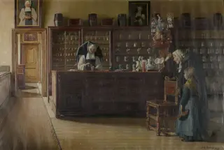 The Pharmacy in the Sint-Janshospitaal in Bruges, by Jules Lambeaux, 1875