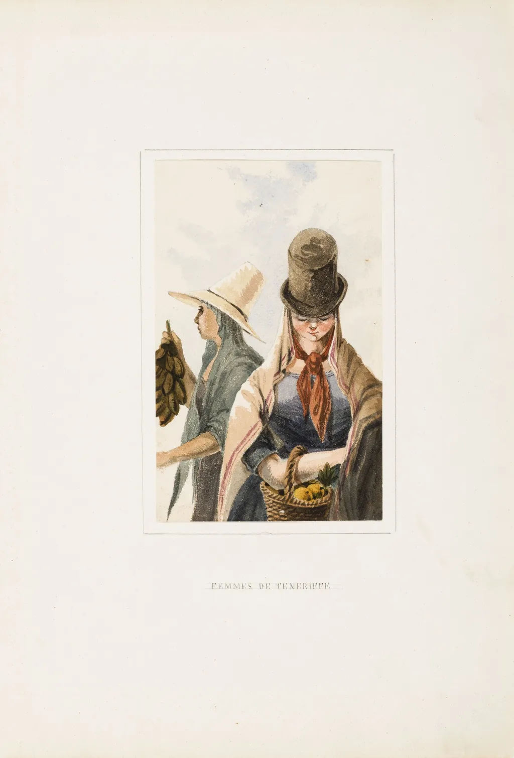 Femmes de Teneriffe, by Jules Marie Vincent de Sinety, graphite, 1837