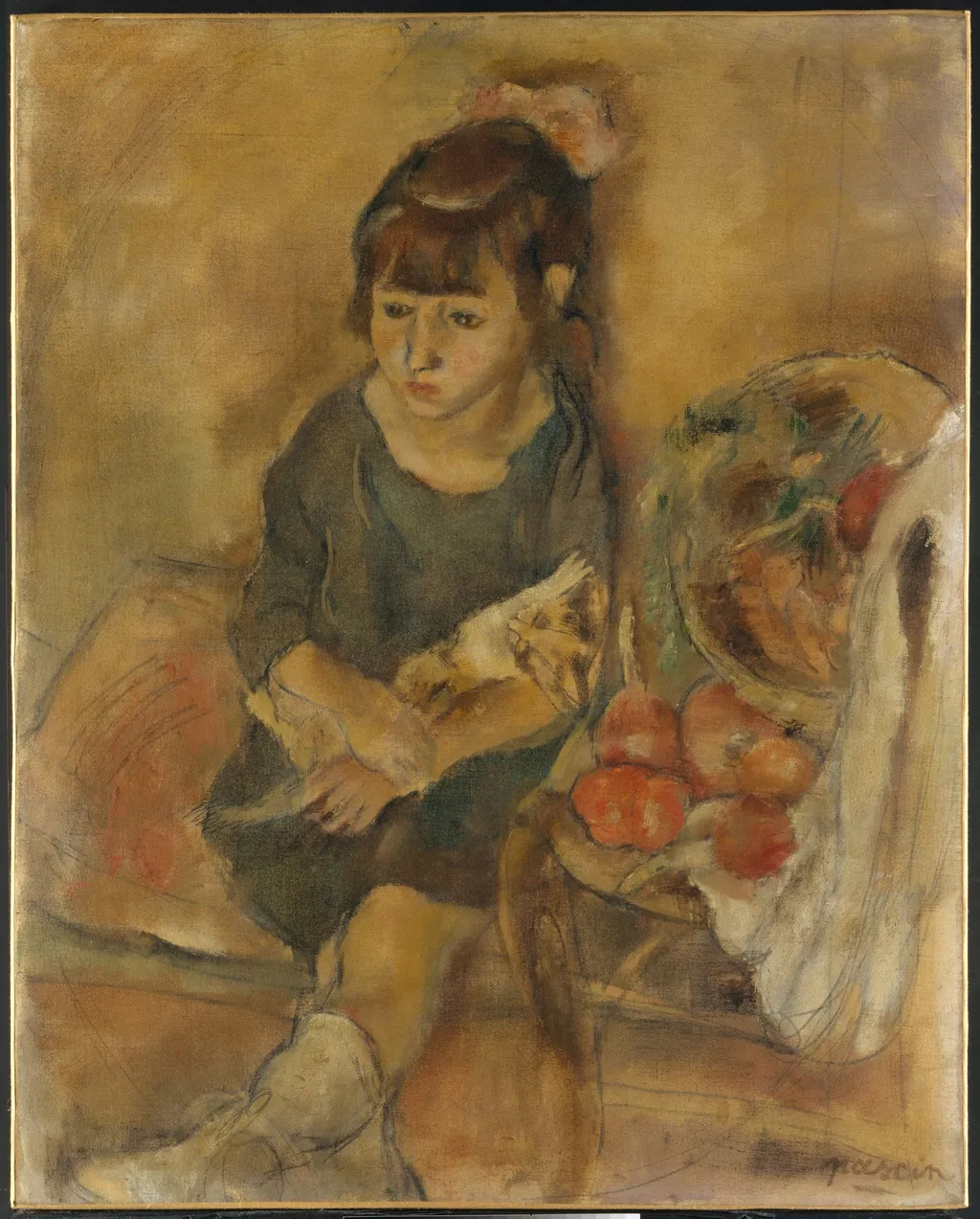Girl with a Kitten, by Jules Pascin, unspecified, 1926