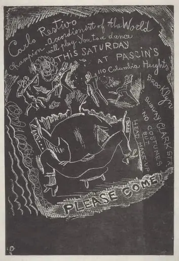 Untitled (Invitation to Party at Jules Pascin's), by Jules Pascin