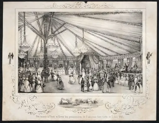 Fête donnée à Tivoli en faveur des pensionnaires de l'ancienne liste civile le 3 Juin 1840, by Jules Platier