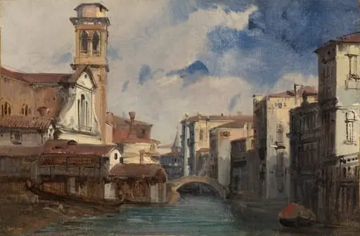 The Church of San Trovaso, Venice, by Jules-Romain Joyant