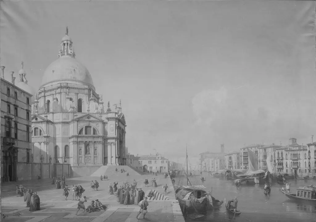 The Grand Canal, with Santa Maria della Salute, Venice, by Jules-Romain Joyant
