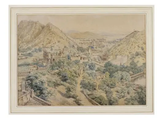 Bird's eye view of the old city of Amber, by Jules Schaumburg
