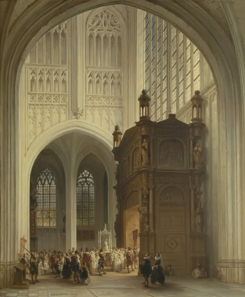 Interior of the Saint Peter’s Church in Louvain, by Jules Victor Génisson