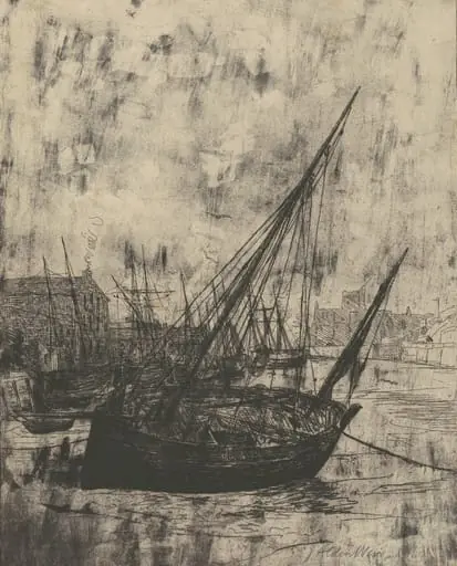 Boats at Peel—Isle of Man, by Julian Alden Weir
