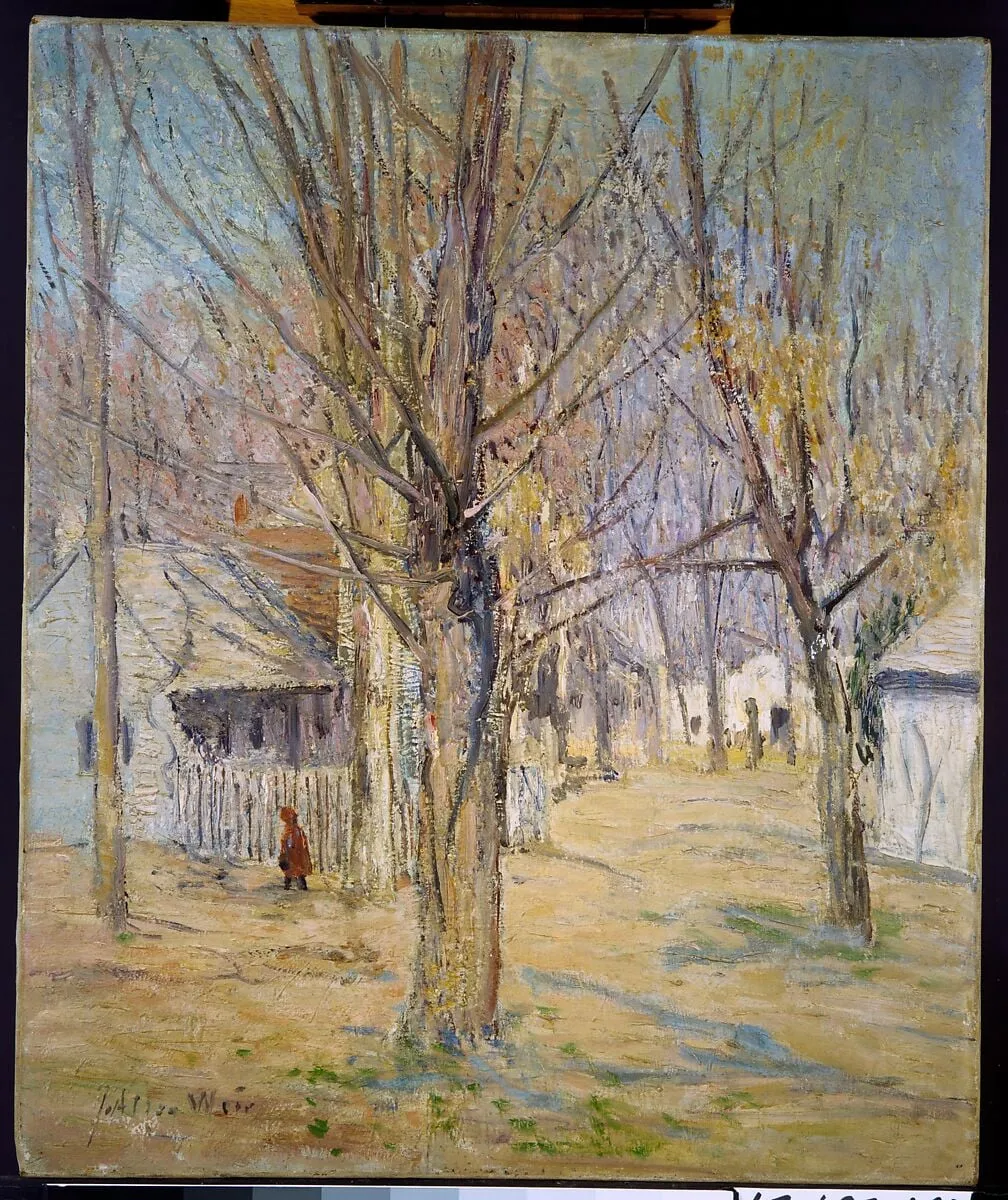 Connecticut Village (Going to School), by Julian Alden Weir, oil, 1891