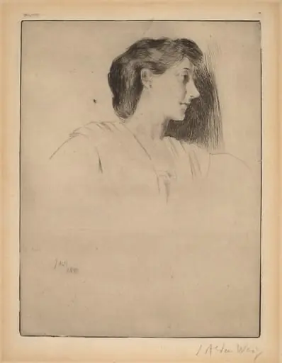 Profile Head of a Woman, by Julian Alden Weir