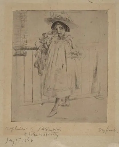 Young Girl with Large Hat, by Julian Alden Weir