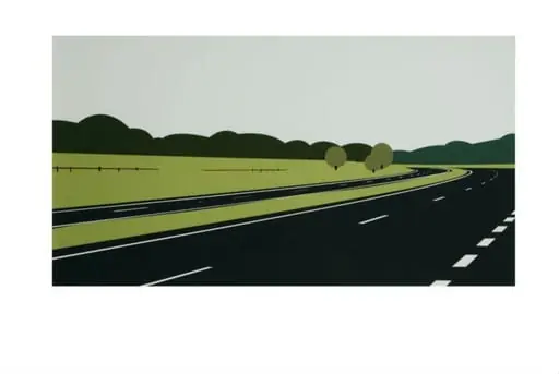 I dreamt I was driving my car (motorway corner), by Julian Opie