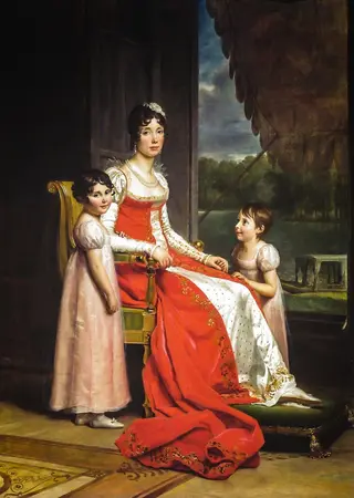 Julie Bonaparte as Queen of Spain with her Daughters, Zénaïde and Charlotte
