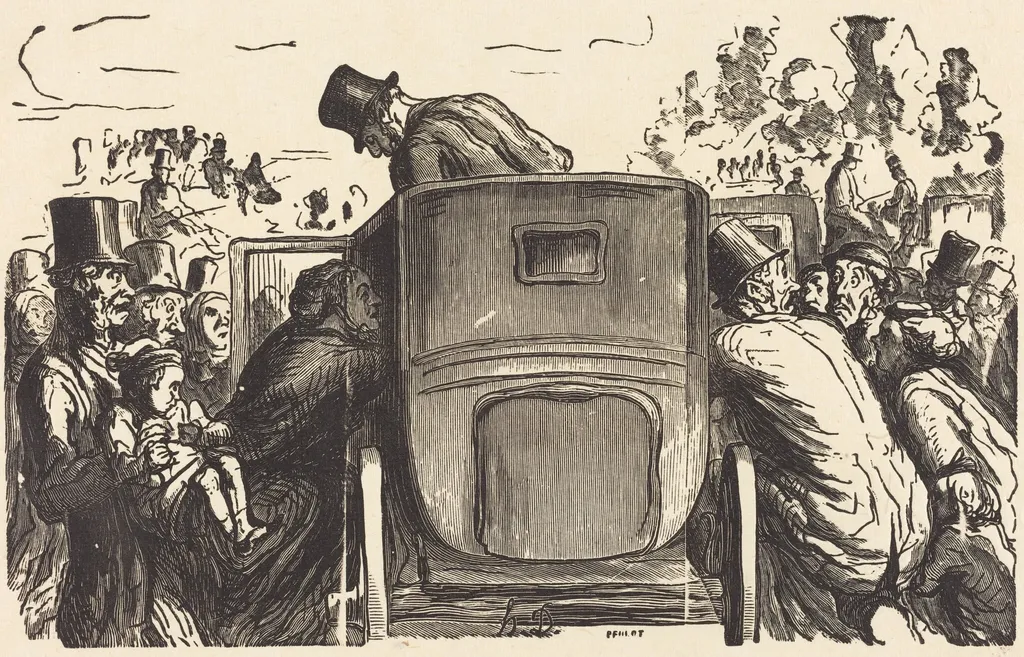Exposition universelle: L'Etranger trouve toutes les facilites desirables..., by Julien Antoine Peulot, ink, 1867