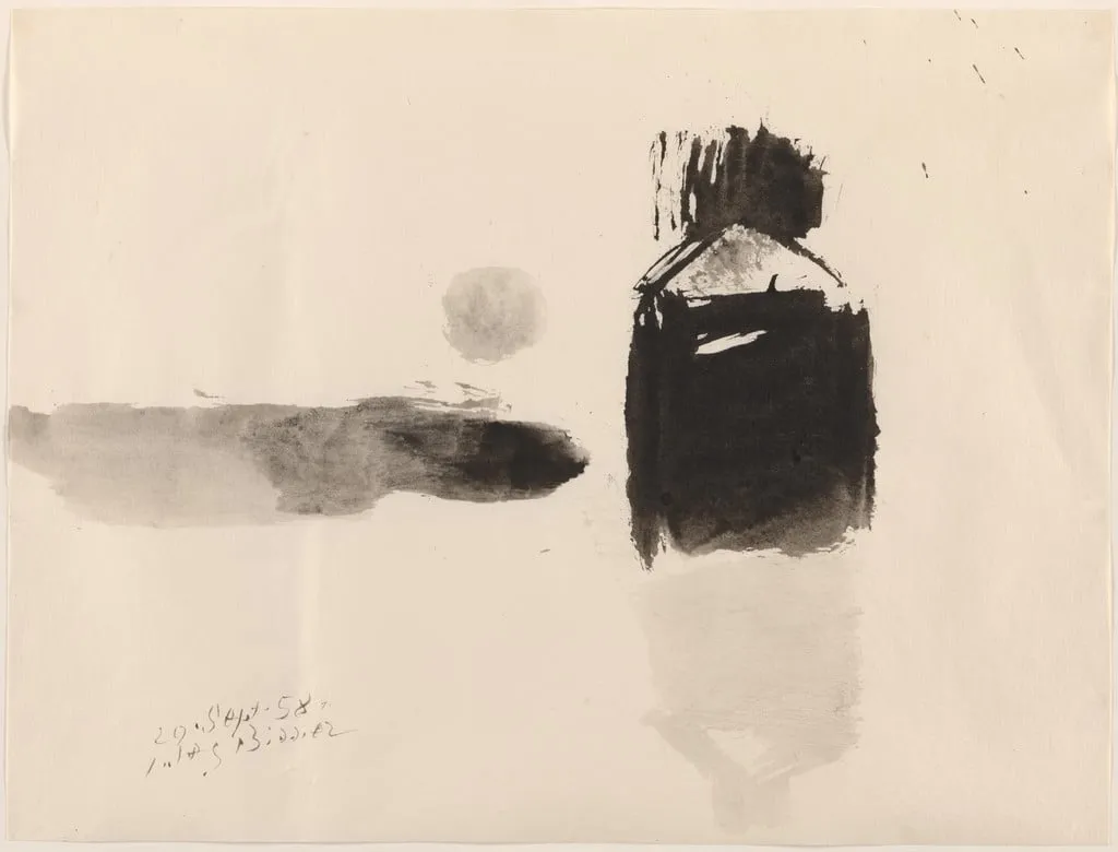 Untitled, by Julius Bissier, ink, 1958