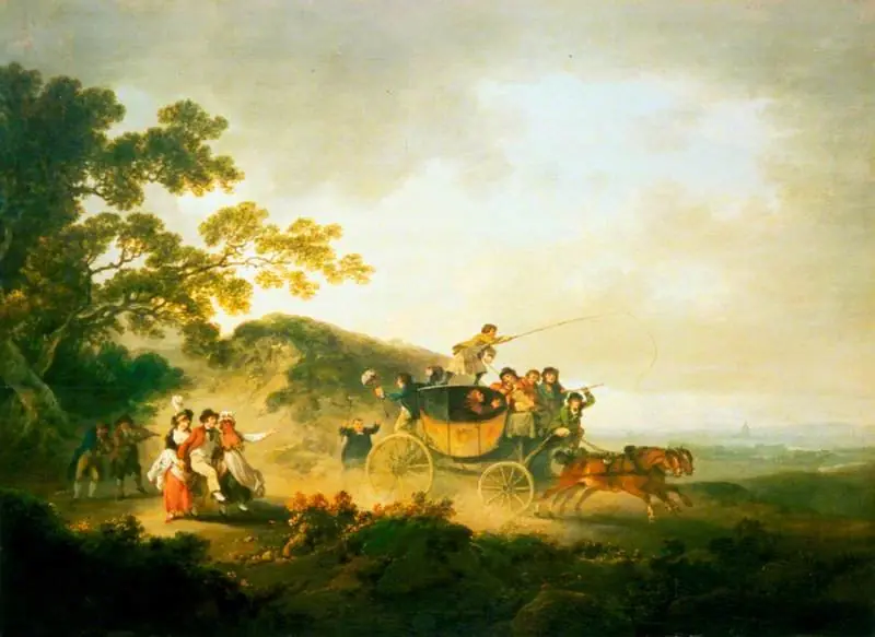 Jack in His Glory: A Hackney Coach Driven by Drunken Sailors, by Julius Caesar Ibbetson
