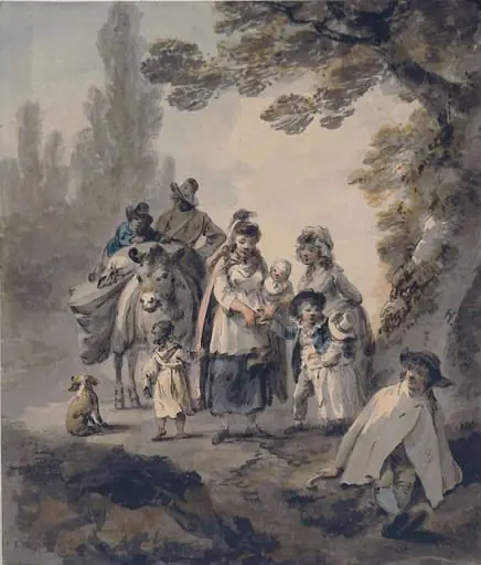 Landscape with peasants, by Julius Caesar Ibbetson