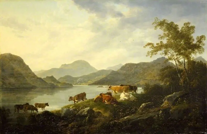 Ullswater from the foot of Gowbarrow Fell, by Julius Caesar Ibbetson