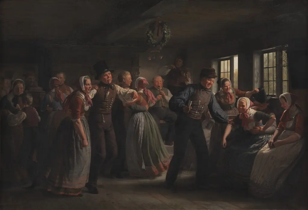A Country Dance in the Hedebo District, Zealand, by Julius Exner