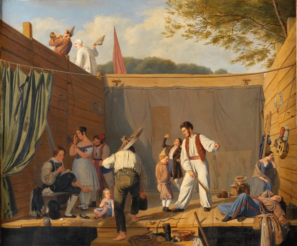 A Group of Tightrope Walkers just before a Performance, by Julius Friedlænder