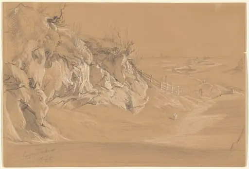 Campagna di Roma (Roman Countryside) (recto), by Julius Jacob the Elder