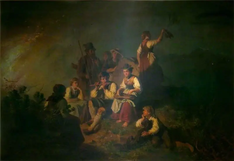 Midnight Fires on the Alps, by Julius Köckert