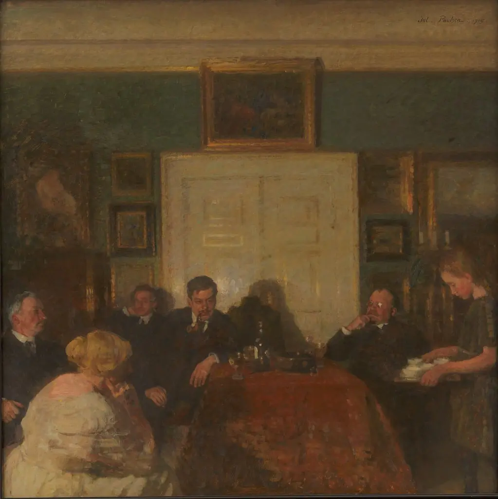 A Party in the Artist's Home, by Julius Paulsen